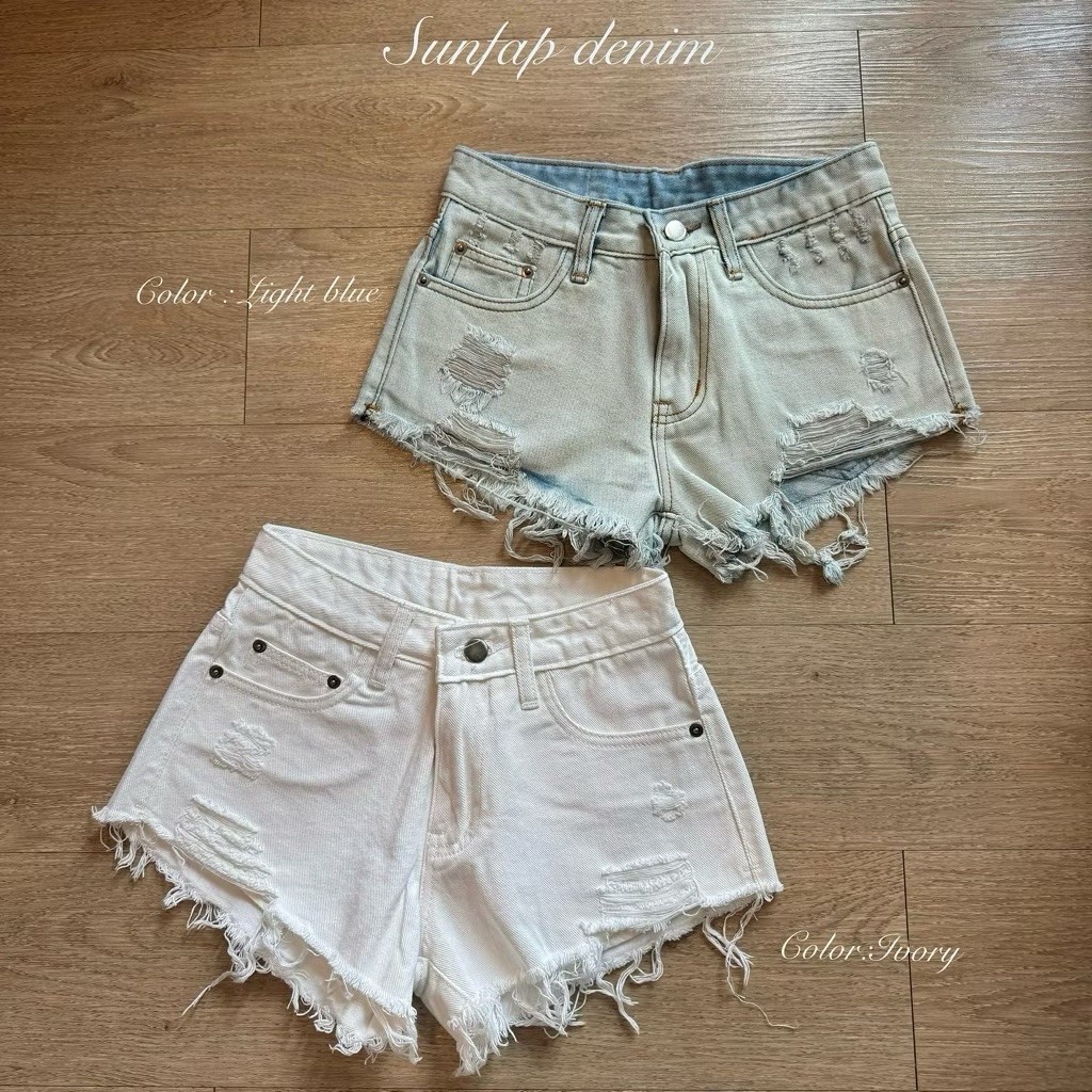 (New in Pack) Sunfap Denim กางเกงยีนส์ขาสั้น (เอวต่ำ) ไซส์ Mพร้อมส่ง
