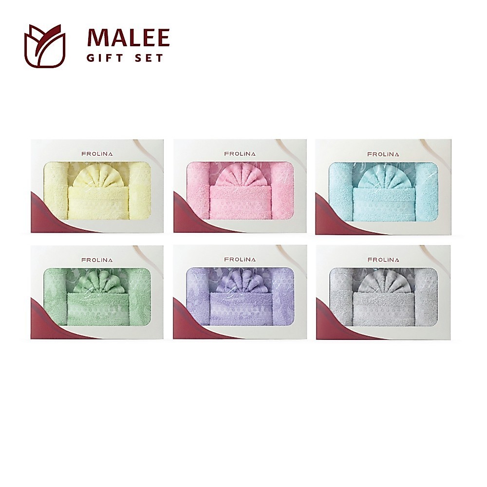 Frolina Gift Set Mala: Malee Collection ผ้าขนหนูเช็คตัว ขนาด 27x54+15x30 นิ้ว