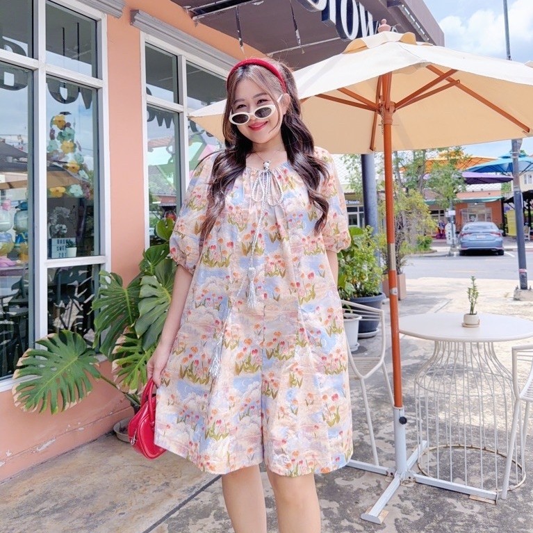 NITAAN(46/52)จั๊มสูทปลาดาว ที่สุดของใจ ชอบมากๆผ้าคอตตอน คอรูดได้เอง สายเชือกลูกปัด ขาบานฟีลกระโปรงกางเกง เป้ายาว ไม่รั้ง รูปที่ 9