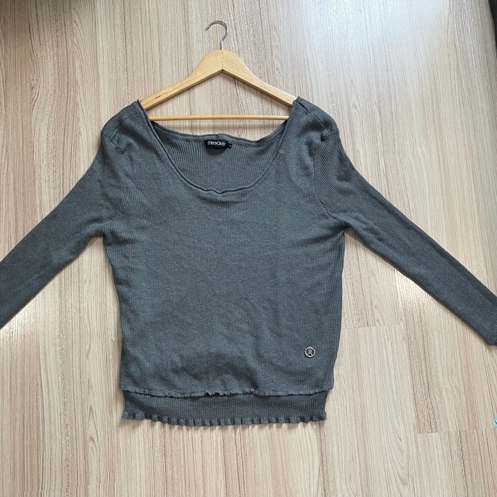 เสื้อแขนยาวไหมพรมนุ่มๆป้ายmesave(ส่งต่อL)