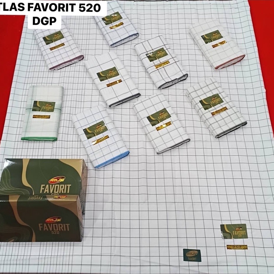 ผ้าโสร่งผู้ชาย ตราAtlas สีขาวลายตาราง เย็บแล้ว ผ้าไม่ลื่น