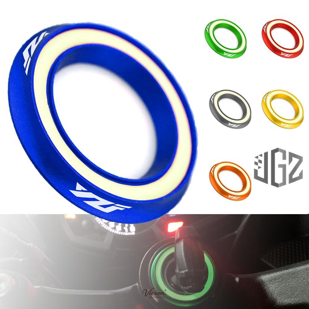 ฝาครอบสวิตช์กุญแจรถจักรยานยนต์ CNC แบบเรืองแสง สําหรับ YAMAHA YZF R1 R3 R6 R15 V3 R15M R25【9