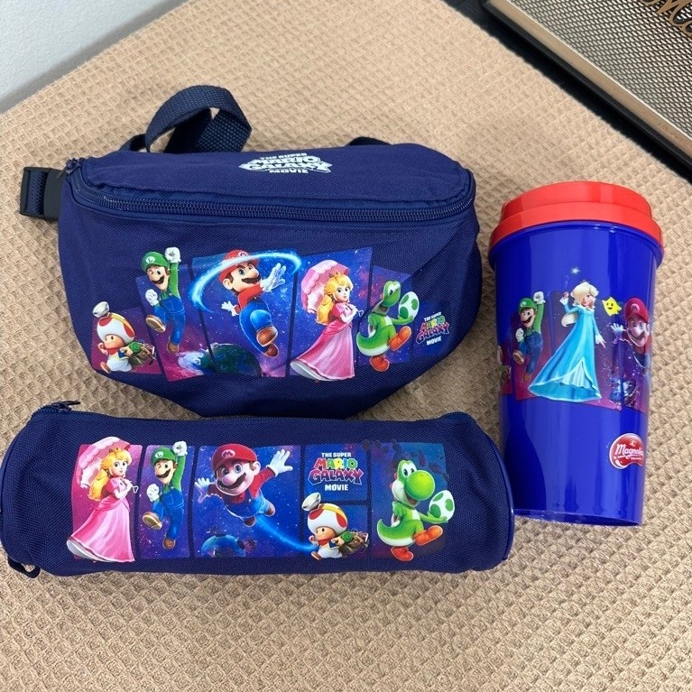 กระเป๋าสะพายข้าง กระเป๋าดินสอ แก้ว super mario ม่วงเข้ม ผ้าโพลีเอส ย้ำ!!ไม่หนา ของพรีเมี่ยม ของใหม่ พร้อมส่ง