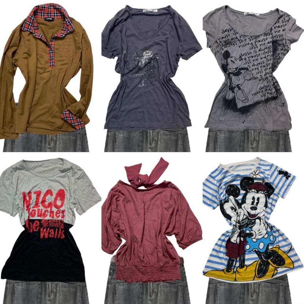 เสื้อผ้าแฟชั่น เสื้อแนว Y2k​ รวมเสื้อผ้า​ y2k​  เสื้อวินเทจ​ พร้อมส่ง
