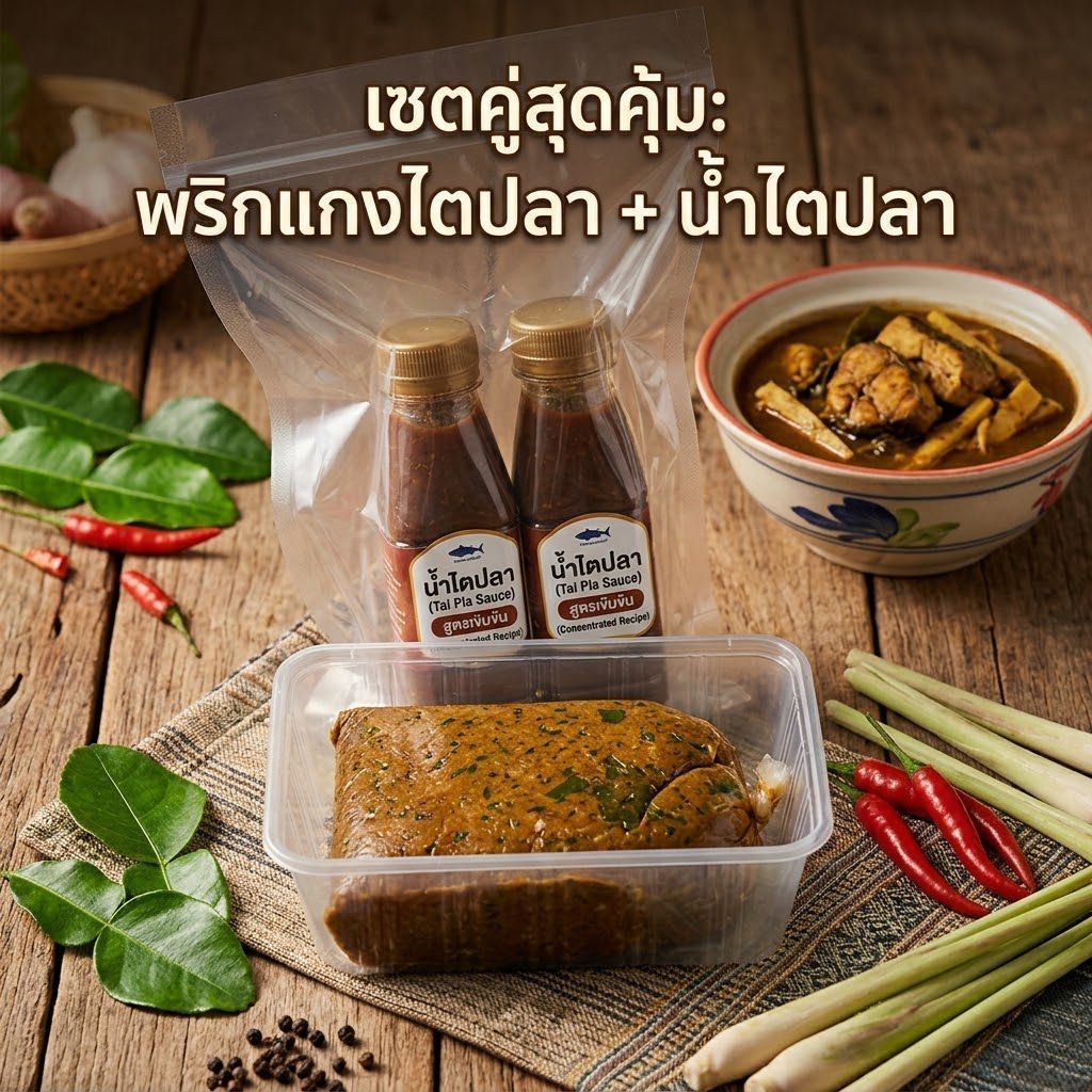 เซต พริกแกงไตปลา + น้ำไตปลา ฮาลาล พริกแกงใต้