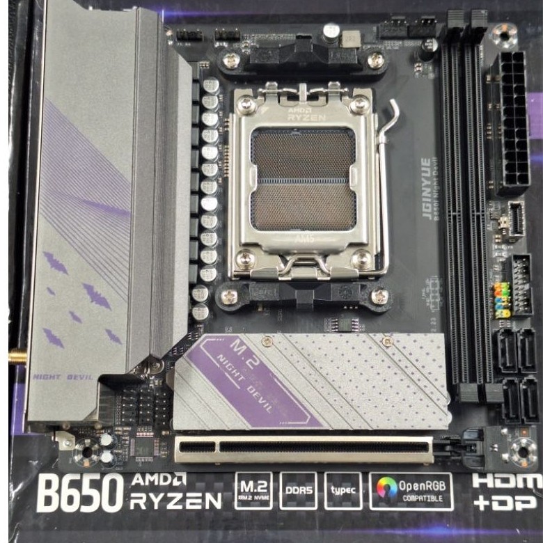 เมนบอร์ดมือ✌️JGINYUE B650I NIGHT DEVIL motherboard Am5 DDR5 สภาพดี