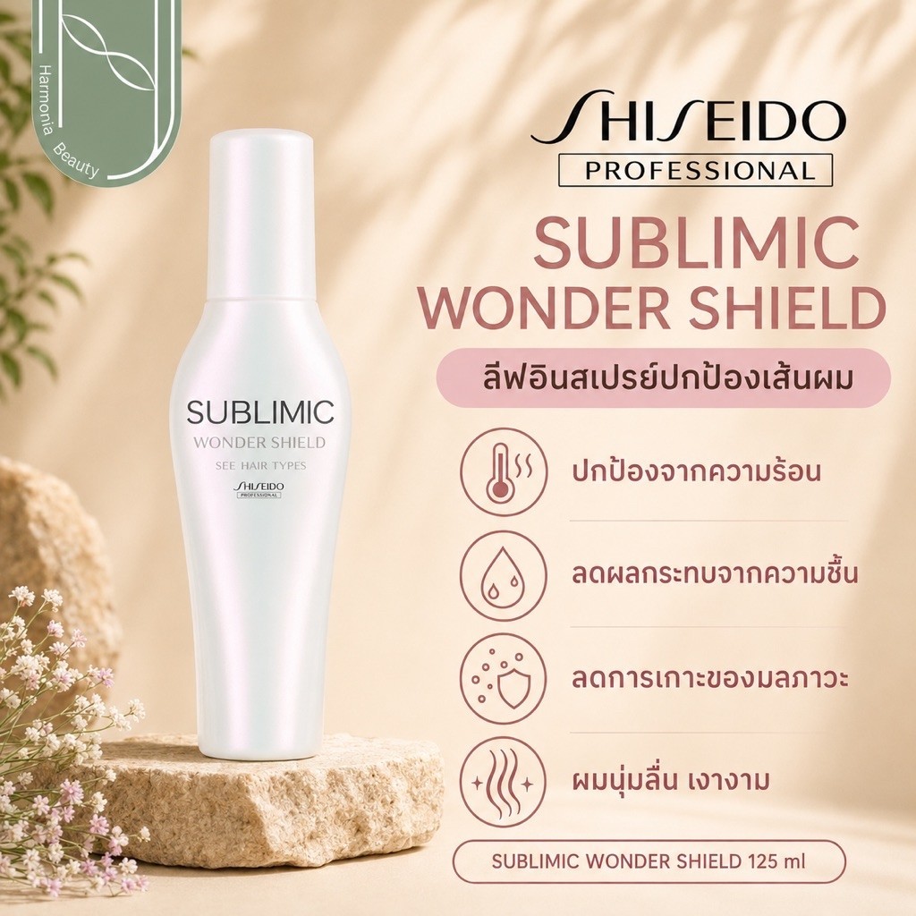 Shiseido Sublimic Wonder Shield วันเดอร์ ชิลล์ เซรั่มบำรุงผมเสีย กันความร้อน ดูแลผมเป็นพิเศษ 125 ml.