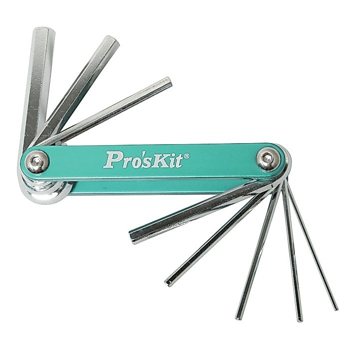 Pro'sKit  ชุดกุญแจหกเหลี่ยม 8 ชิ้น พับเก็บ HW-221M