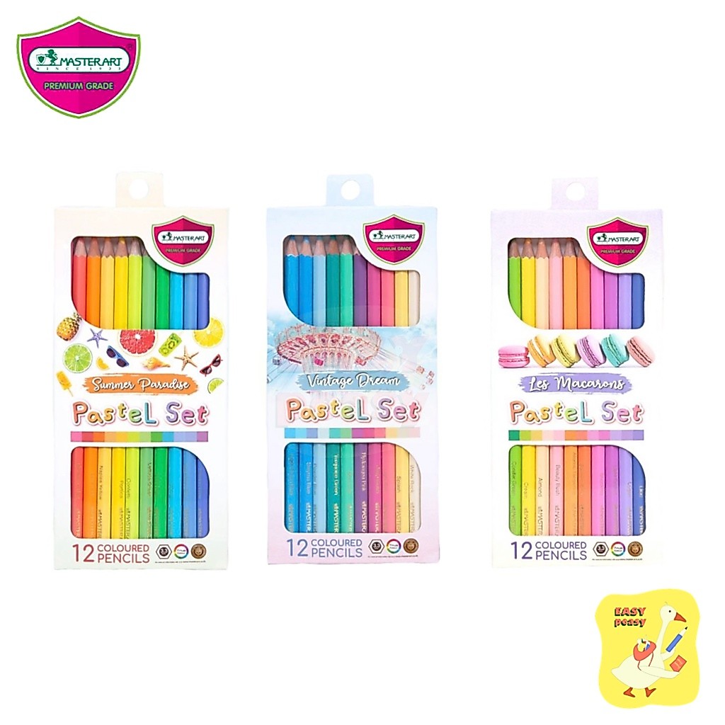 สีไม้ Master Art 12สี สีพาสเทล ดินสอสีไม้ Masterart Pastet Set
