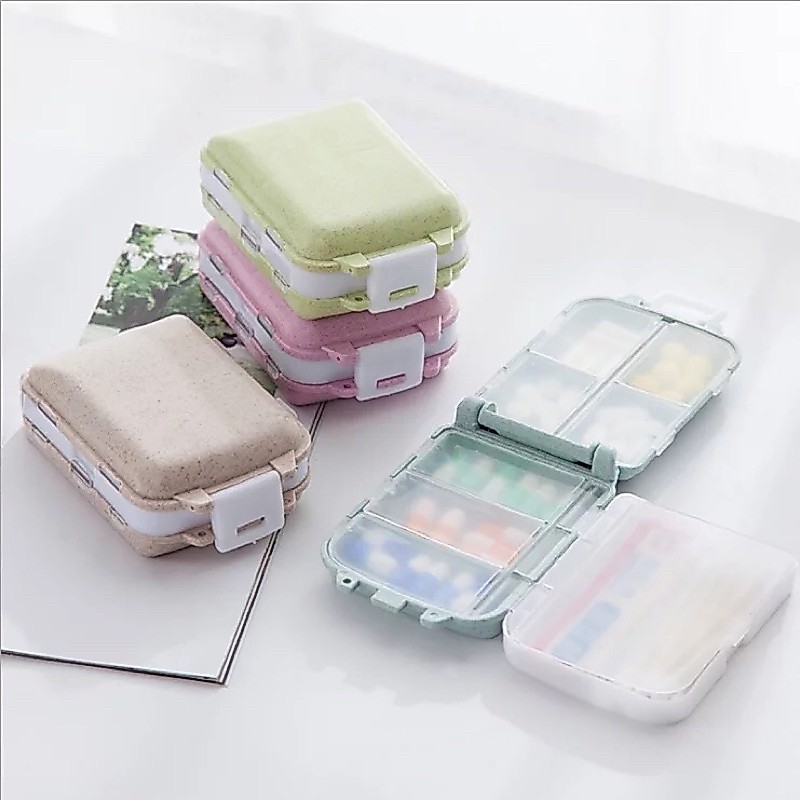 ร้านคนไทย กล่องใส่ยา 3ชั้น 8ช่อง วัสดุทำจากพลาสติกผสมข้าวสาลี เป็นมิตรกับสิ่งแวดล้อม **ส่งจากไทย ไม่ต้องรอ**