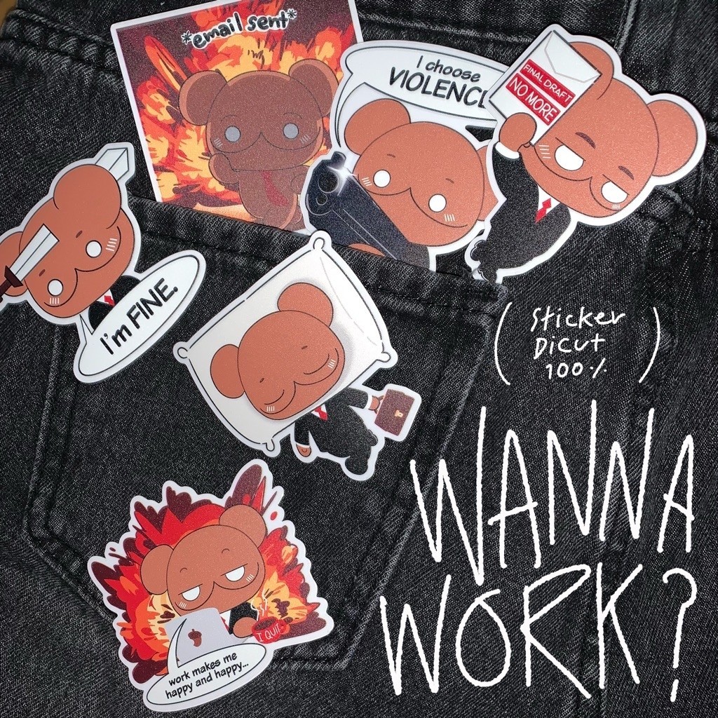 Kerochan Sticker Dicut WORK set