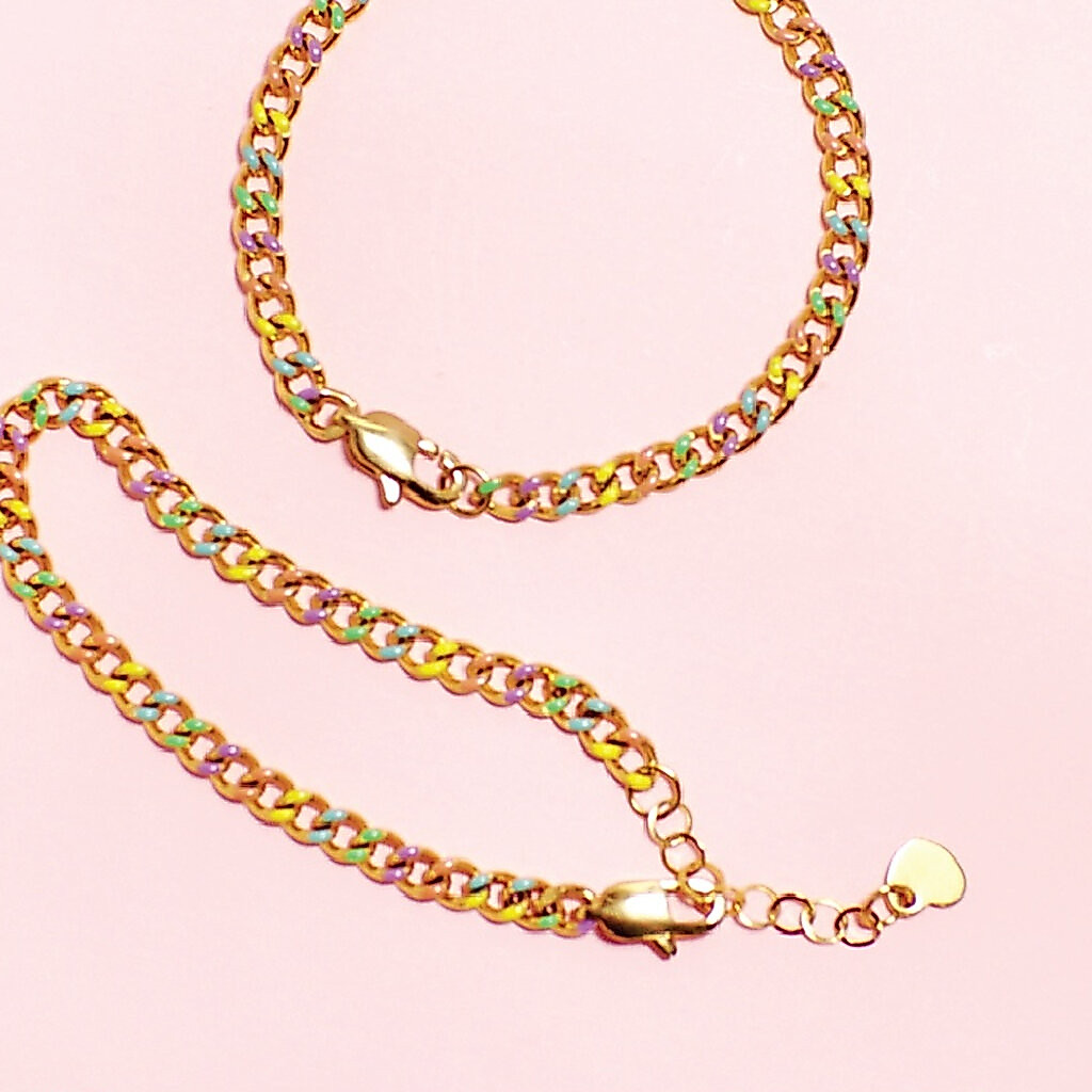 Lilith - Candy chain Stainless steel Bracelet สร้อยข้อมือ สแตนเลส สีทอง y2k