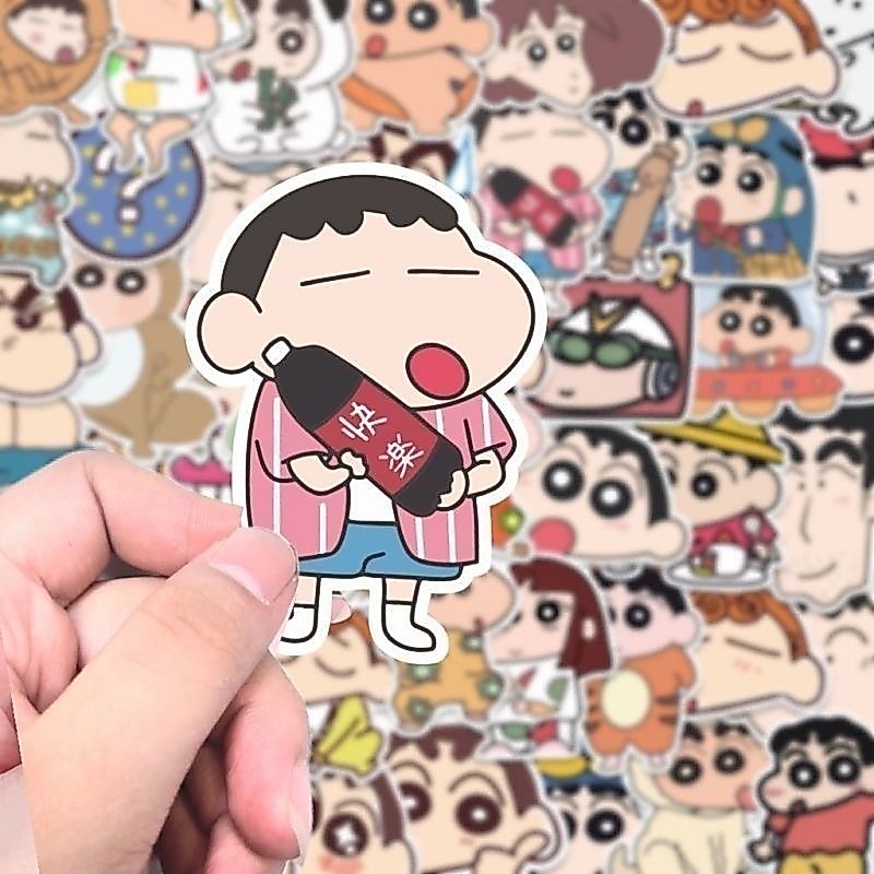 100 pcs Sinchan ตกแต่ง Journal สติกเกอร์สําหรับแล็ปท็อปขวดกระเป๋าเดินทางกันน้ําน่ารักสมุดภาพสติกเกอร