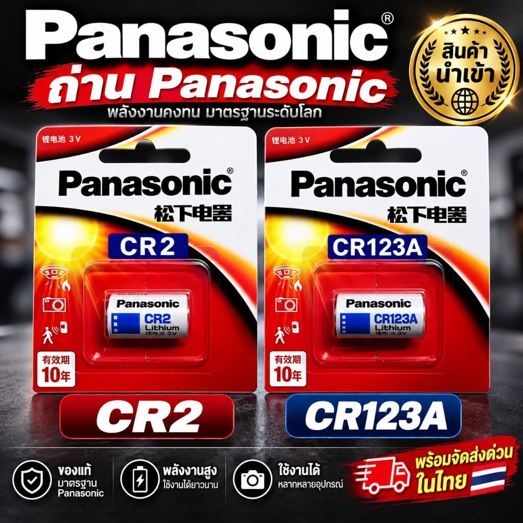 [พร้อมส่ง] ถ่าน Panasonic CR2 และ CR123A