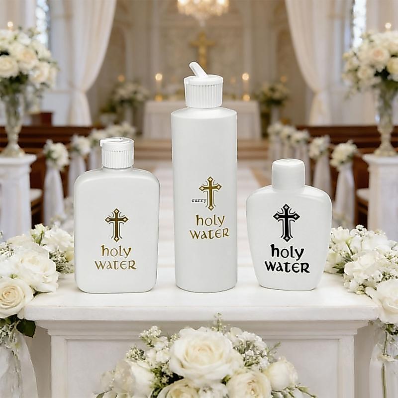 CUY 6 ชิ้นคาทอลิก Holy Water Bottles Holy Water ขวดพลาสติก Holy Water Container