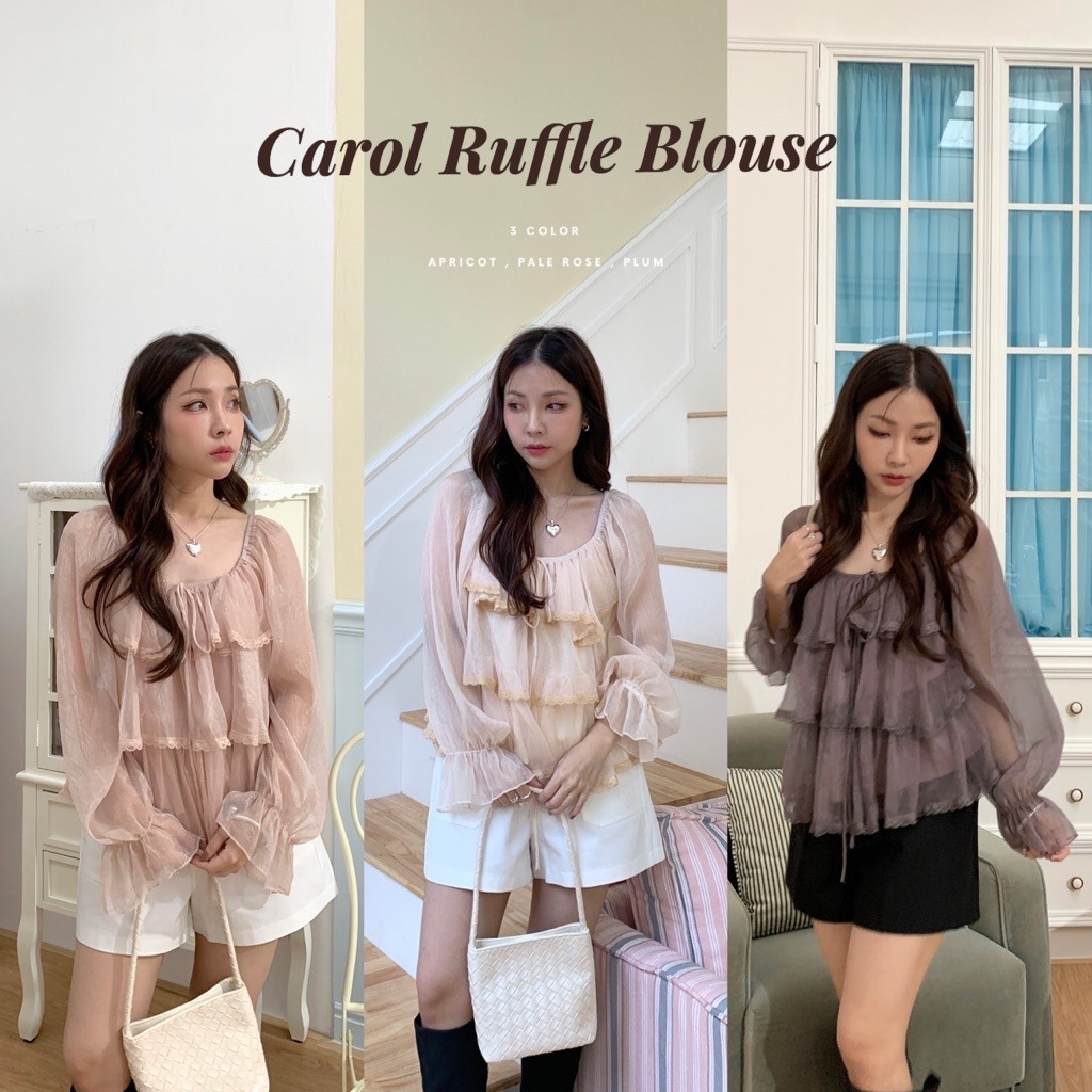 SOMEDRESS | Carol Ruffle Blouse เสื้อชีฟองแต่งระบายลูกไม้