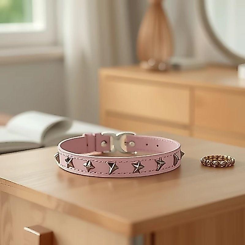 [สัตว์เลี้ยงต้องมี] Star Collar Dog Collar Leather Anti-Bite Protective Collar Pet Cat Fast Collar C
