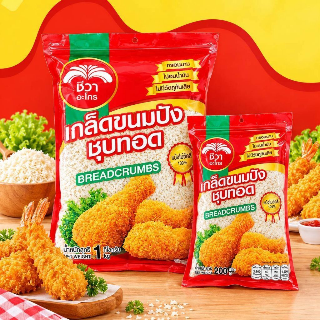 CHIVA เกล็ดขนมปังชุบทอด ตรา ชีวาอะโกร ทุกชนาด