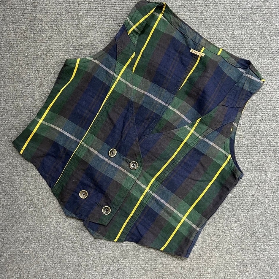 cotton linen check vest kapital japan