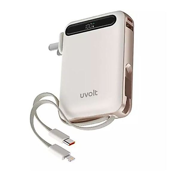 UVOLT POWER BANK #CCC #3C (แบตเตอรี่สำรอง) 3-IN-1 22.5W 10000mAh - CREAM UVP10AC-01 #PowerBankไปประเ