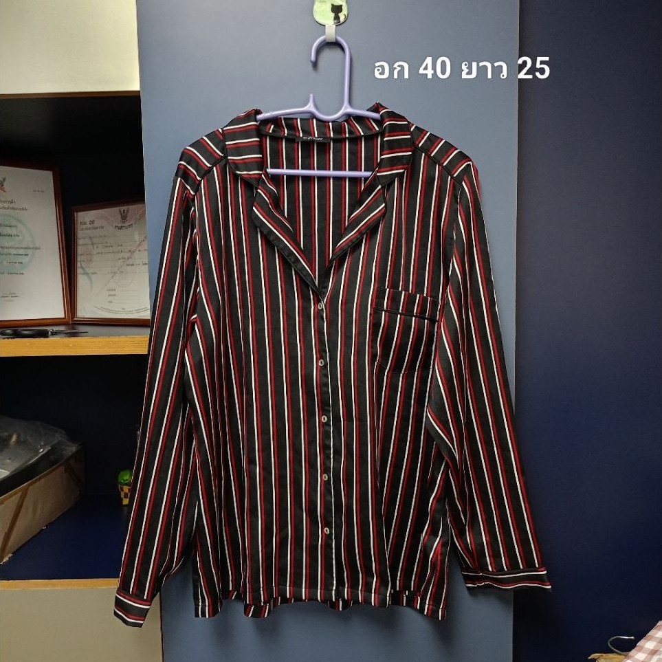 ส่งต่อ เสื้อเชิ้ตแขนยาวลายทาง Etam