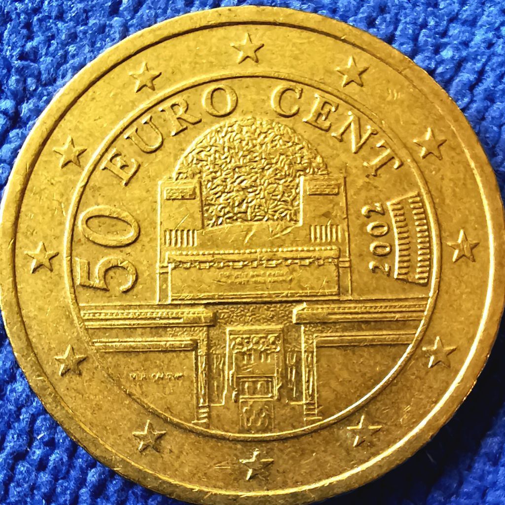 เหรียญ​ยูโร​ ออสเตรีย Austria, 50 Euro​Cent, ใช้แล้ว, #4460