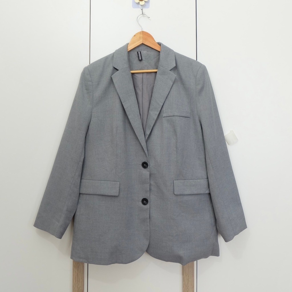 H&M (มือสอง) Blazer สูทเบลเซอร์ สีเทา