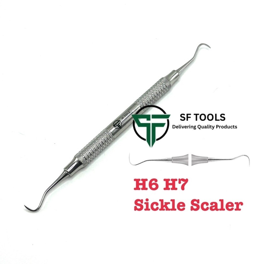 H6/H7 Sickle Scaler ซิกเกลขูดหินปูน สแตนเลสอย่างดี (MT002)