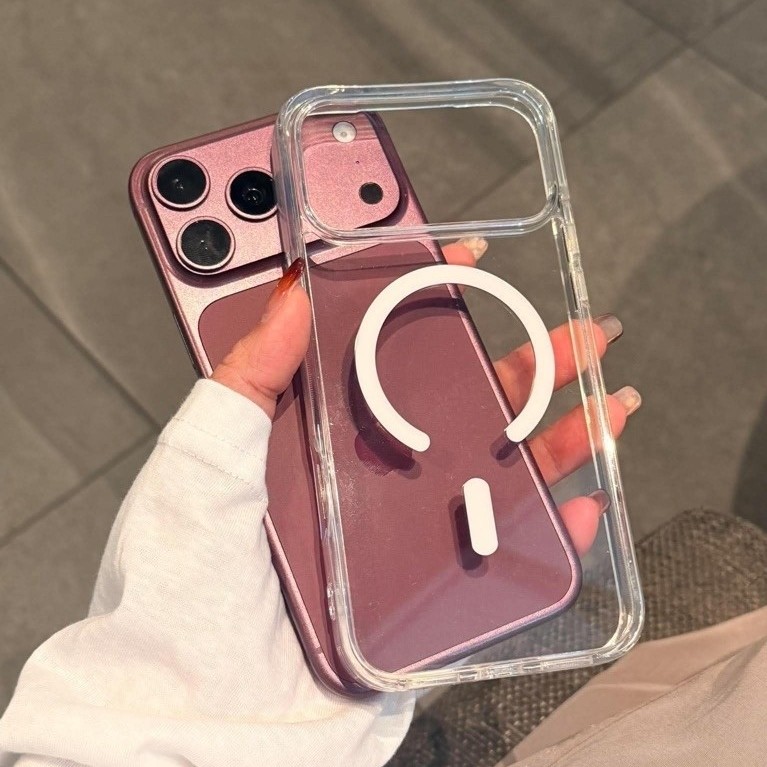 Update 18Pro/18Pm เคสใสแม่เหล็กกันกระแทก ( รุ่น ip17, ip17Pro,ip17Air,ip17Promax) สินค้าพร้อมส่งในไทย