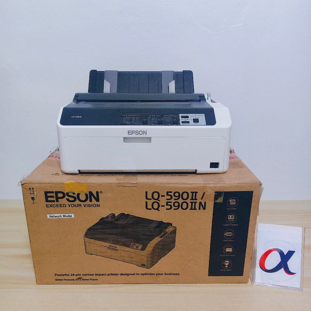 เครื่องปริ้นหัวเข็ม EPSON LQ-590II 6 ชั้น(1ต้นฉบับ+5สำเนา) มือสอง พิมพ์ใบเสร็จ กระดาษต่อเนื่อง สลิปเ