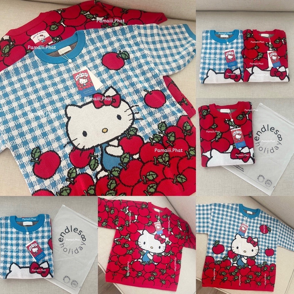 🎀แท้💯%🎀 Endless Holiday Endless Knit Tee Hello Kitty Apple Story 💛NEW💛 🌸มีหลักฐานคำสั่งซื้อจากแบรนด์🌸
