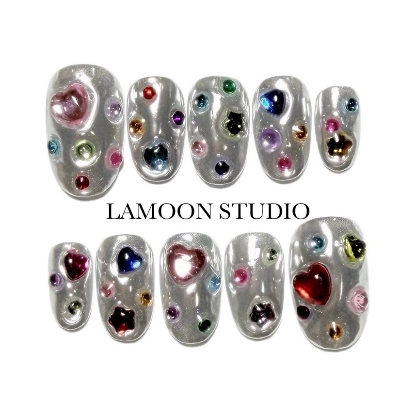 เล็บปลอมเจลแท้ bedazzled ระยิบระยับ พร้อมส่ง แถมอุปกรณ์