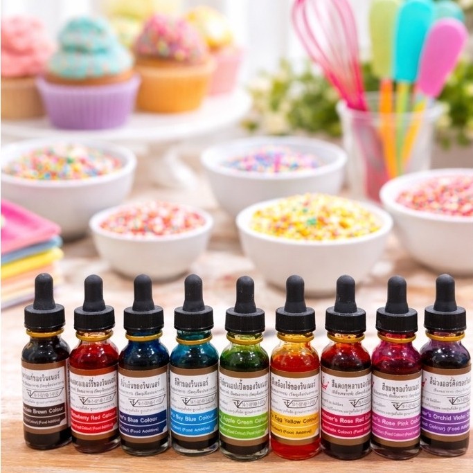สีผสมอาหารวินเนอร์ ขวดเล็ก 28 มล. พร้อมฝาปิดหยดสีใช้งานสะดวก