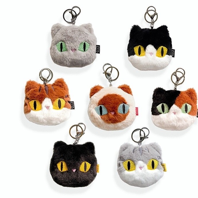 พวงกุญแจแมว Furry Cat Keychain พวงกุญแจตุ๊กตาน้องแมวขนนุ่มฟู มีทั้งหมด 7 สี