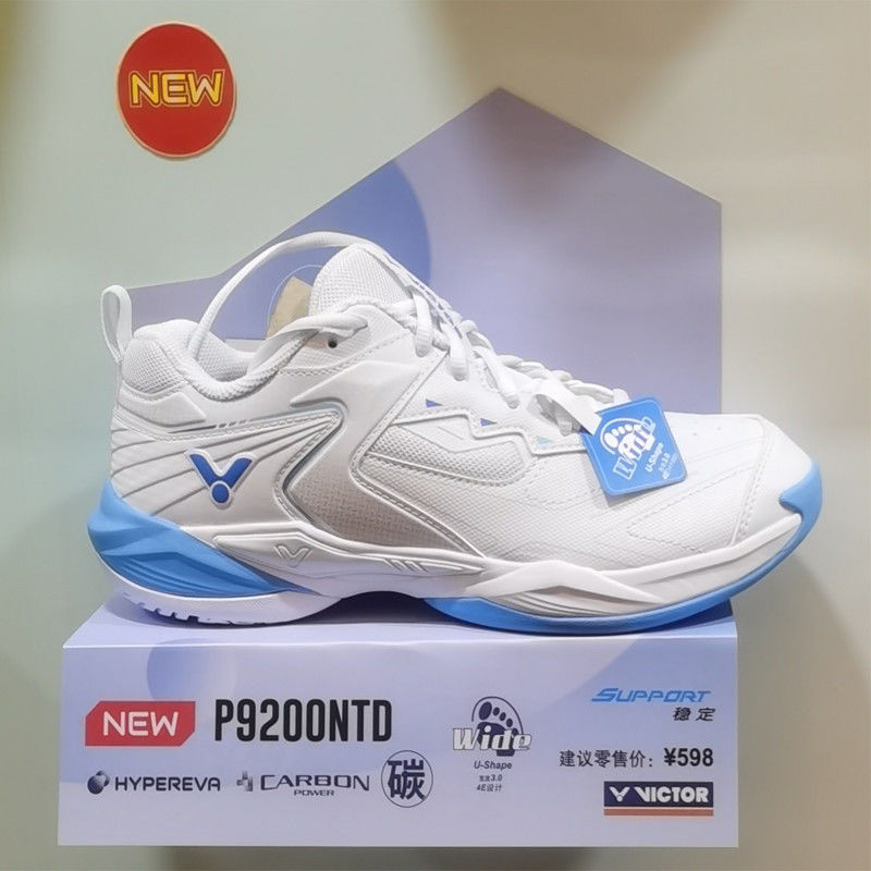 รุ่นใหม่ VICTOR รองเท้าแบดมินตัน Victory P9200NTD ลดแรงกระแทก9200n td รองเท้าฝึกซ้อมกีฬาแผ่นคาร์บอนจ