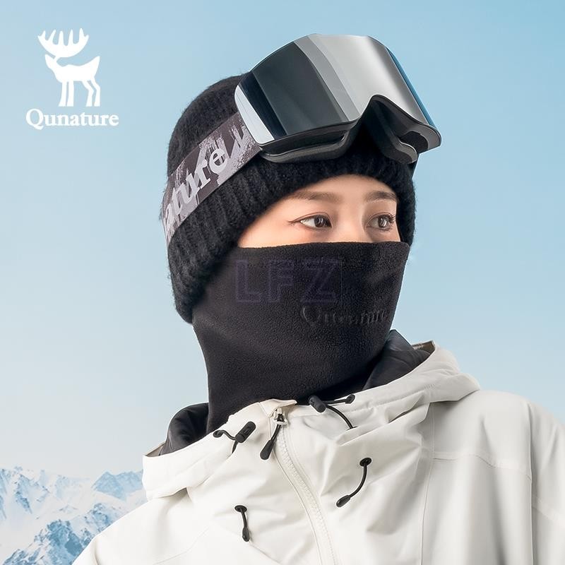 Qunature Winter หน้ากาก ผ้าฟลีซ หนา กันลม ให้ความอบอุ่น สําหรับเล่นสกี ขี่จักรยานยนต์กลางแจ้ง