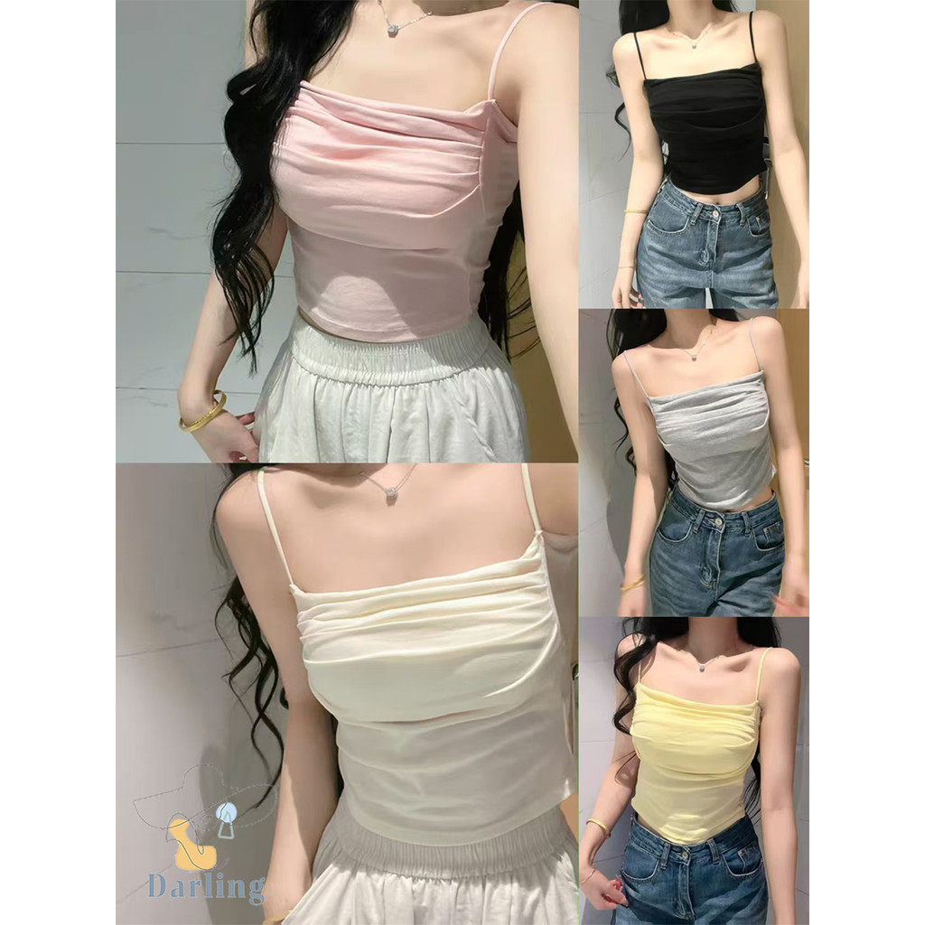 เสื้อสายเดี่ยว จีบยืด สวมใส่สบาย