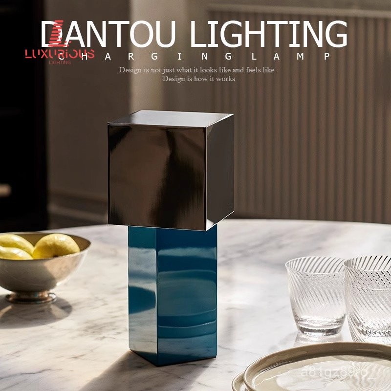 Pivot Danish Rechargeable Dimmable Table Lamp Portable High-Value Geometric Bedroom Bedside Night Li