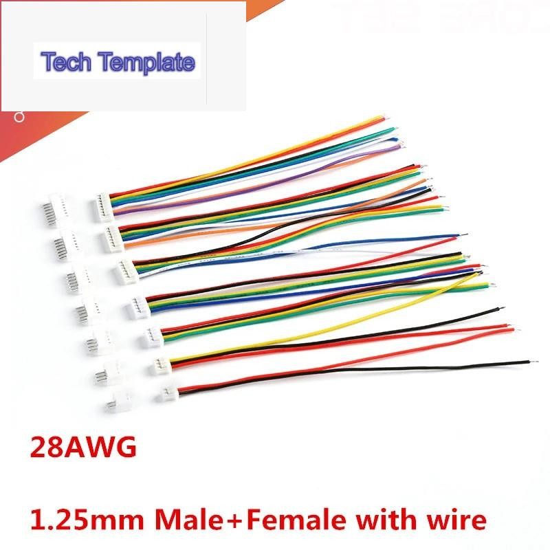 5 ชุด Male & Female Pcb Connector 1 . 25 Jst 2 / 3 / 4 / 5 / 6 / 7 / 8 / 9 / 10 Pin Single Head ปลั๊
