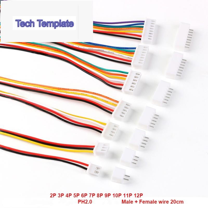 5 ชุด Mini Mirco Jst Ph 2 . 0 มม. 2 Pin 3pin 4 Pin 5 Pin 6 Pin 7 Pin 8 Pin 9 Pin 10 Pin Male Female 