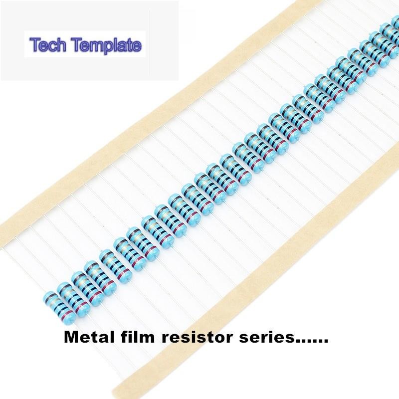 100pcs 1/4W 1/2W 1W Metal film resistor 1% 2.7K 3K 3.3K 3.6K 3.9K 4.3K 4.7K Ohm