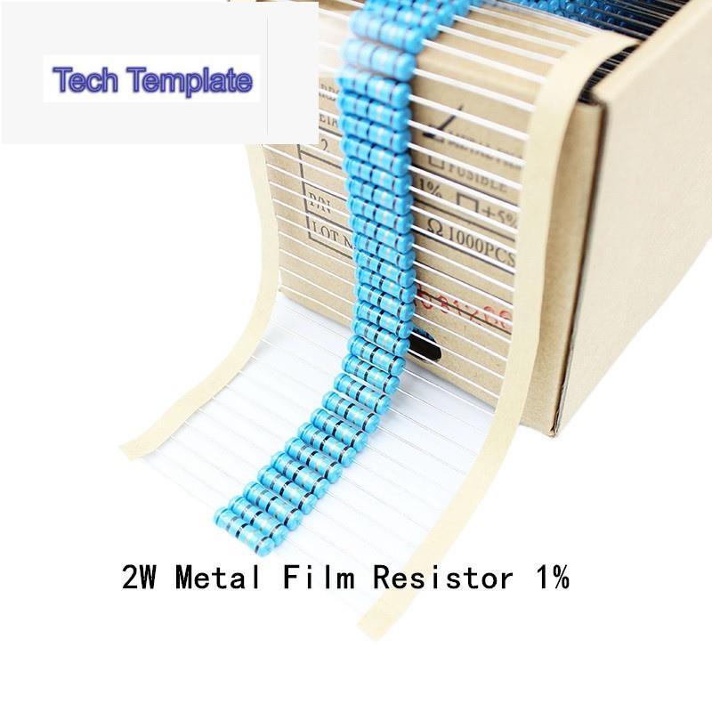 20pcs 2W Metal Film Resistor 2W 1% 0R - 2.2M 2.2K 2.4K 2.7K 3K 3.3K 3.6K 3.9K 4.3K 4.7K 5.1K 5.6K 6.