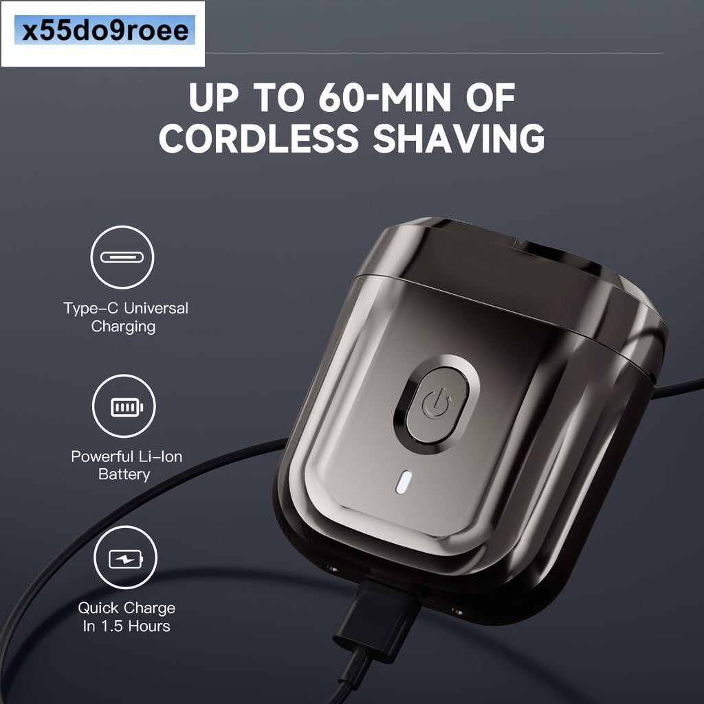 Enchen Pocket Men เครื่องโกนหนวดไฟฟ้ากันน้ําหมุนใบมีดคู่มีดโกน Enchen Mini 6 2D หัวโกนลอยทําความสะอา