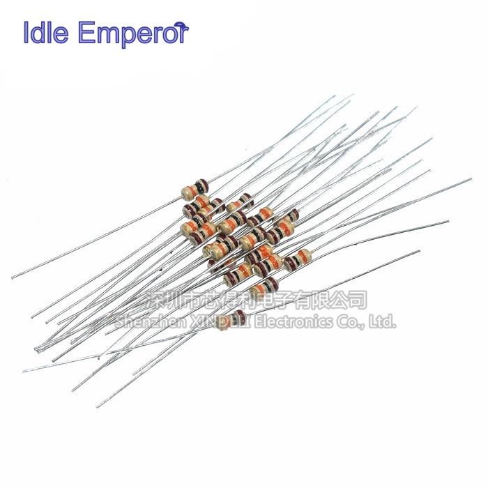 ((1000 ชิ้น) 1/6W Carbon Film Resistor 5% 1K 1R 4.7K 5.1K 100K 510K 470R 1M 1/8W Plug-In Resistor 1/