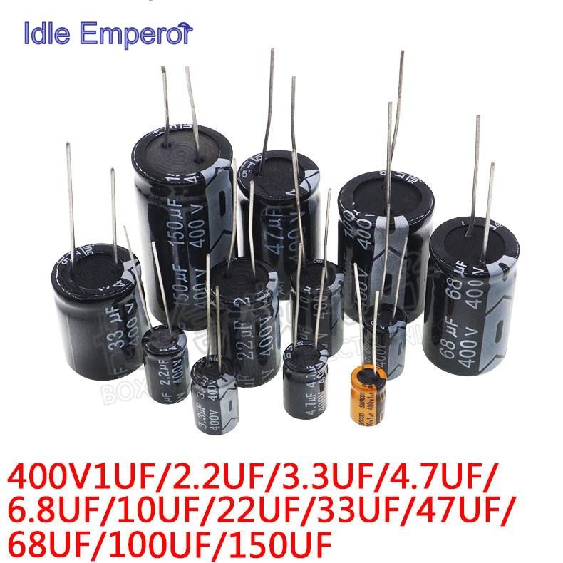 ตัวเก็บประจุอลูมิเนียม 400V 400V 1UF 6 * 11 มม. 2.2UF 400V 3.3UF 400V 4.7 UF 8 * 12 มม. 400V 6.8 UF 