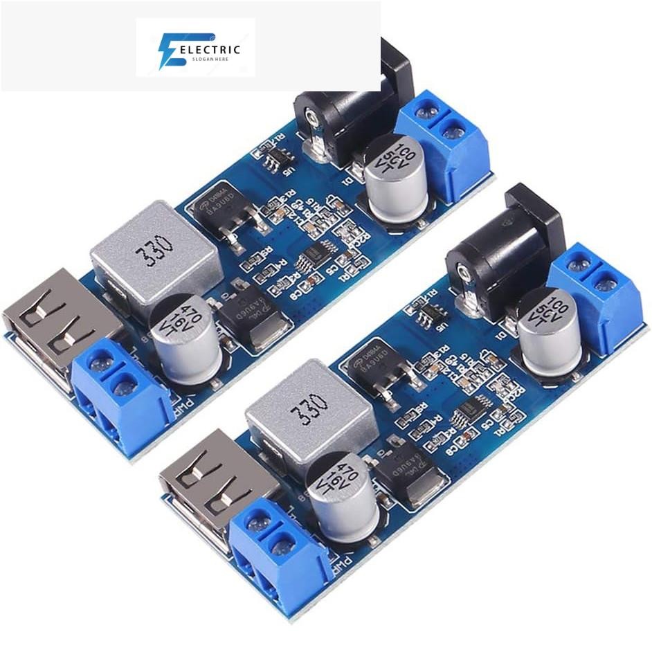 2pcs Buck Converter 12 V ถึง 5 V 5A USB แรงดันไฟฟ้า DC 9 V-36 V ขั้นตอนลง DC 5 V-5.3 V 5.2 V 3.5-6A 