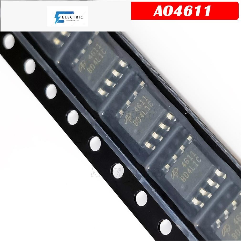 10PCS ใหม่ MOS FET AO4611 AO4611L 4611 SOP-8 N/P ช่อง 60V 6.3A/4.9A