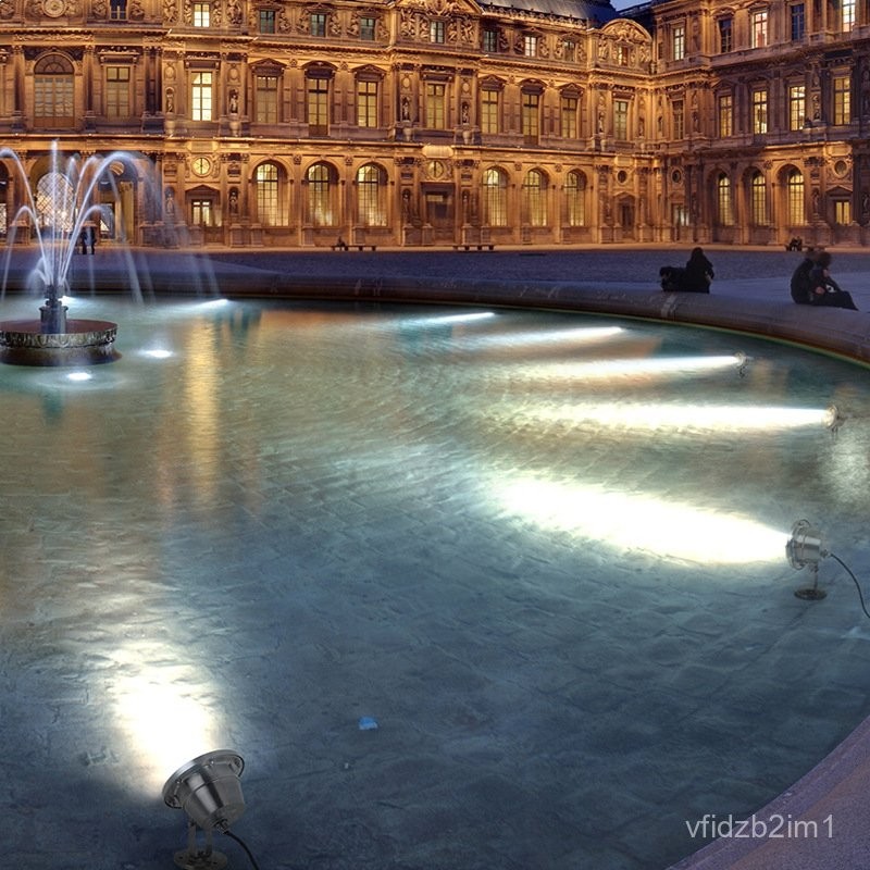 Underwater Spotlight LED Waterproof Underwater Pool Fish Pond Fountain Light Outdoor Villa Pool12v24