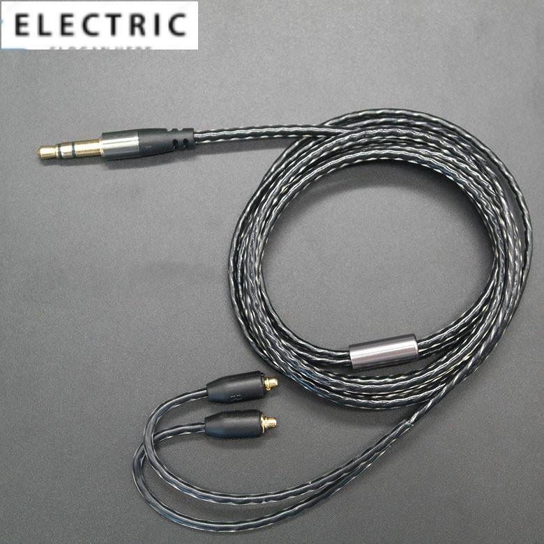 MMCX เปลี่ยนสายสัญญาณเสียงสําหรับ Shure SE215 SE425 SE535 SE846 UE900 สําหรับ Westone หูฟังสีดําสีฟ้