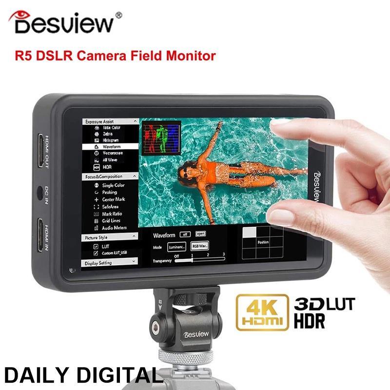 Desview R5 มอนิเตอร์ 4K 5.5 นิ้ว บนกล้อง DSLR 3D LUT หน้าจอสัมผัส HDMI สําหรับกล้อง DSLR